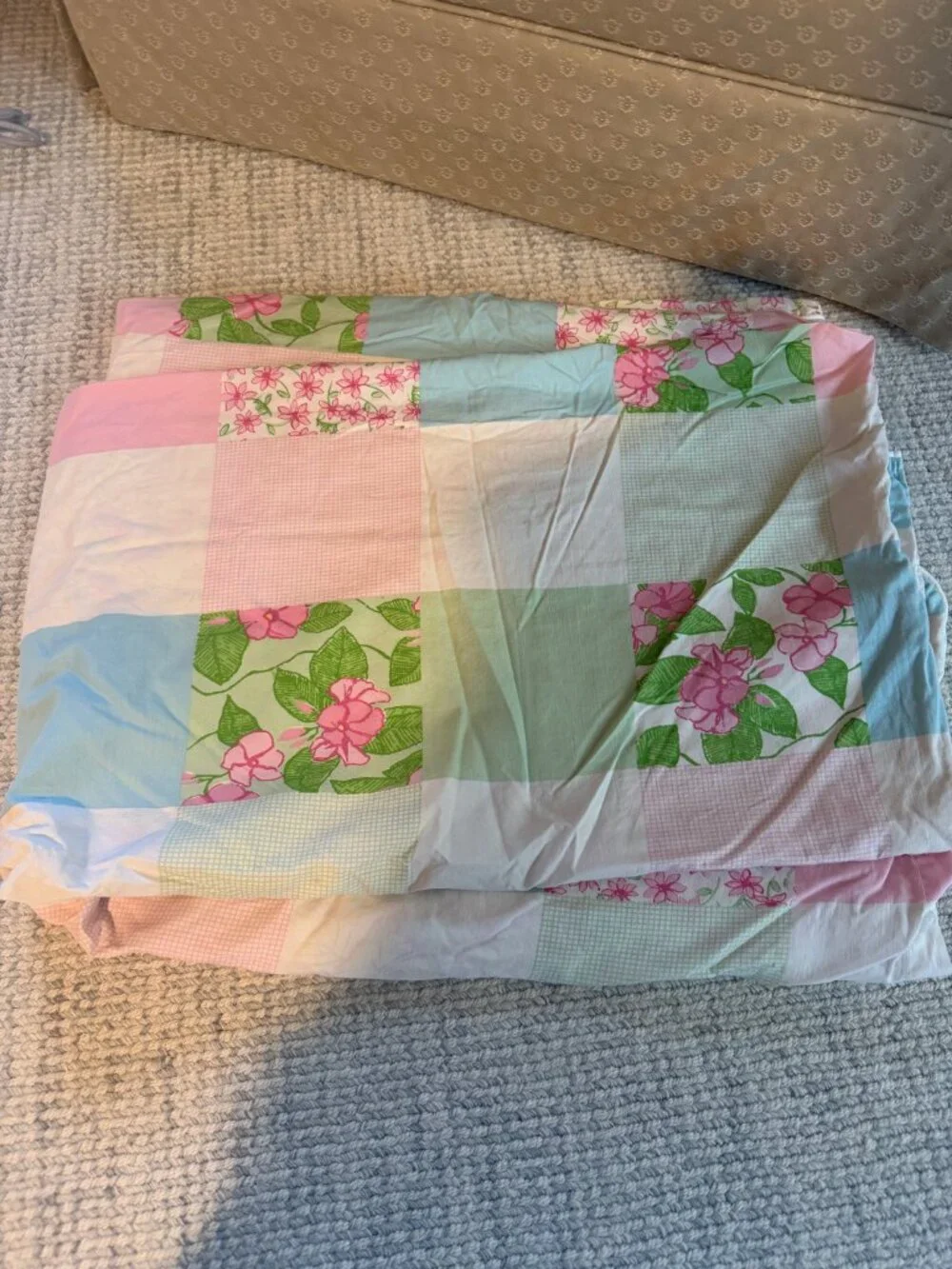 Lilly Pulitzer Twin Vintage Patchwork Duvet Cover